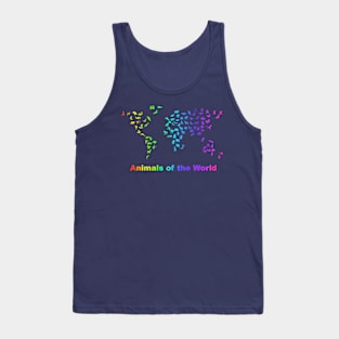 Animals Worldwide Rainbow Animal Art Tank Top